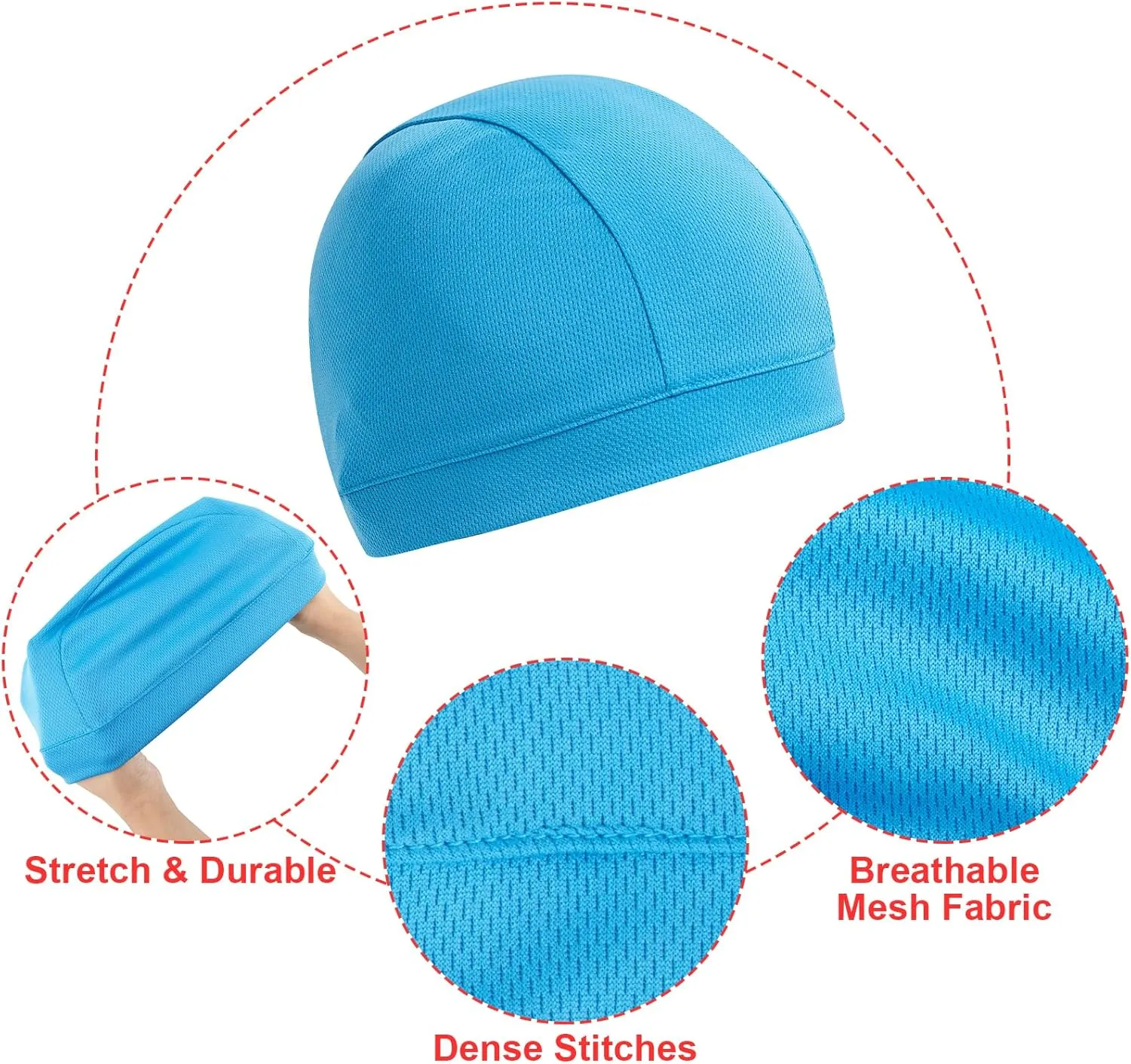 TopTie Custom Printing Sweat Wicking Helmet Liner Cooling Skull Caps for Men,Stretch Mesh Sweat Beanie