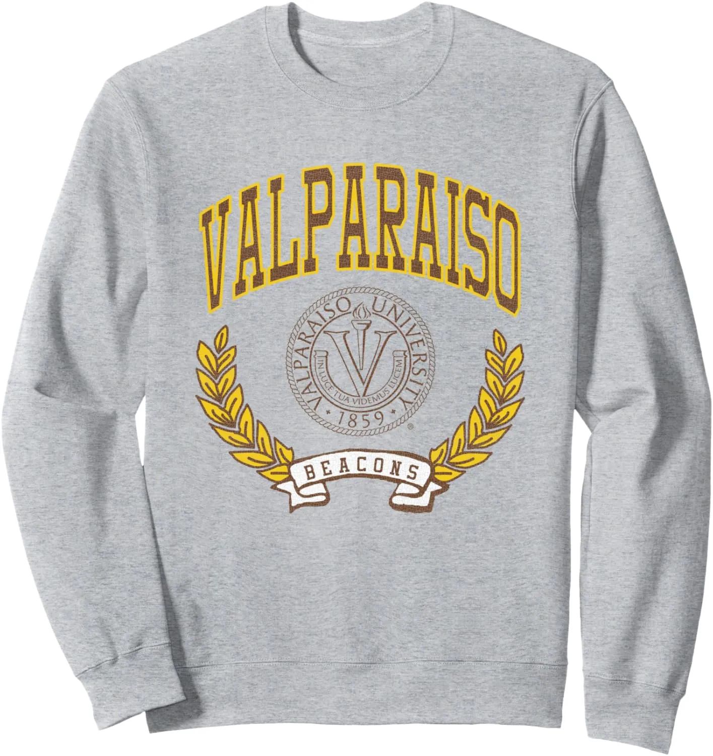Unisex-Adults Valparaiso Beacons NCAA Vintage Collegiate Sweatshirt - Grey, Small