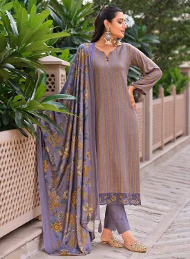 Unstitched Pashmina Winter Salwar Suit Dress Material with Embroidery