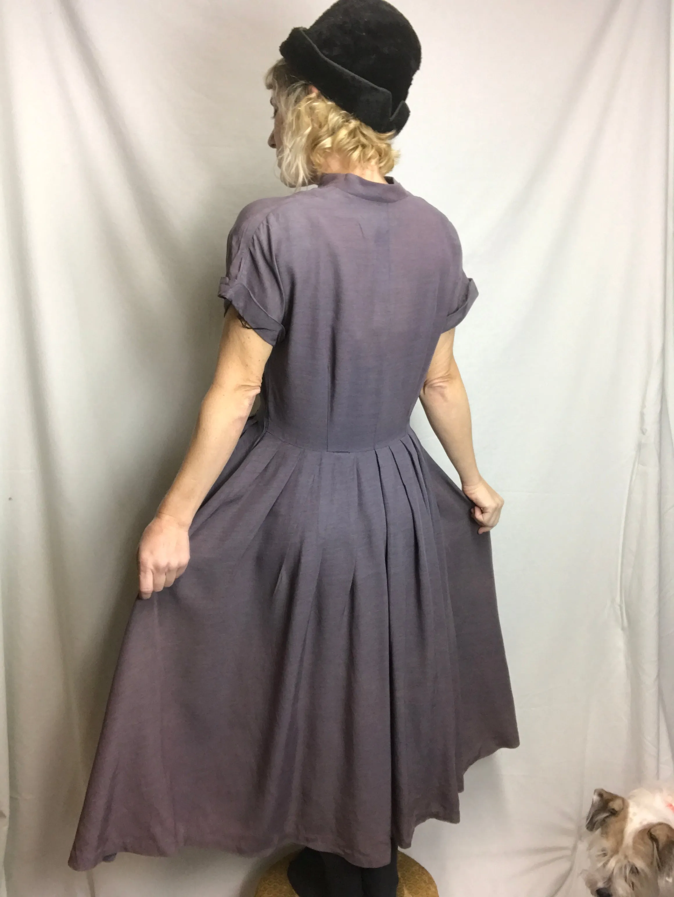 Vintage 1940s 1950s Swing Dress Late 40's early 50s Pinup Rockabilly Size M