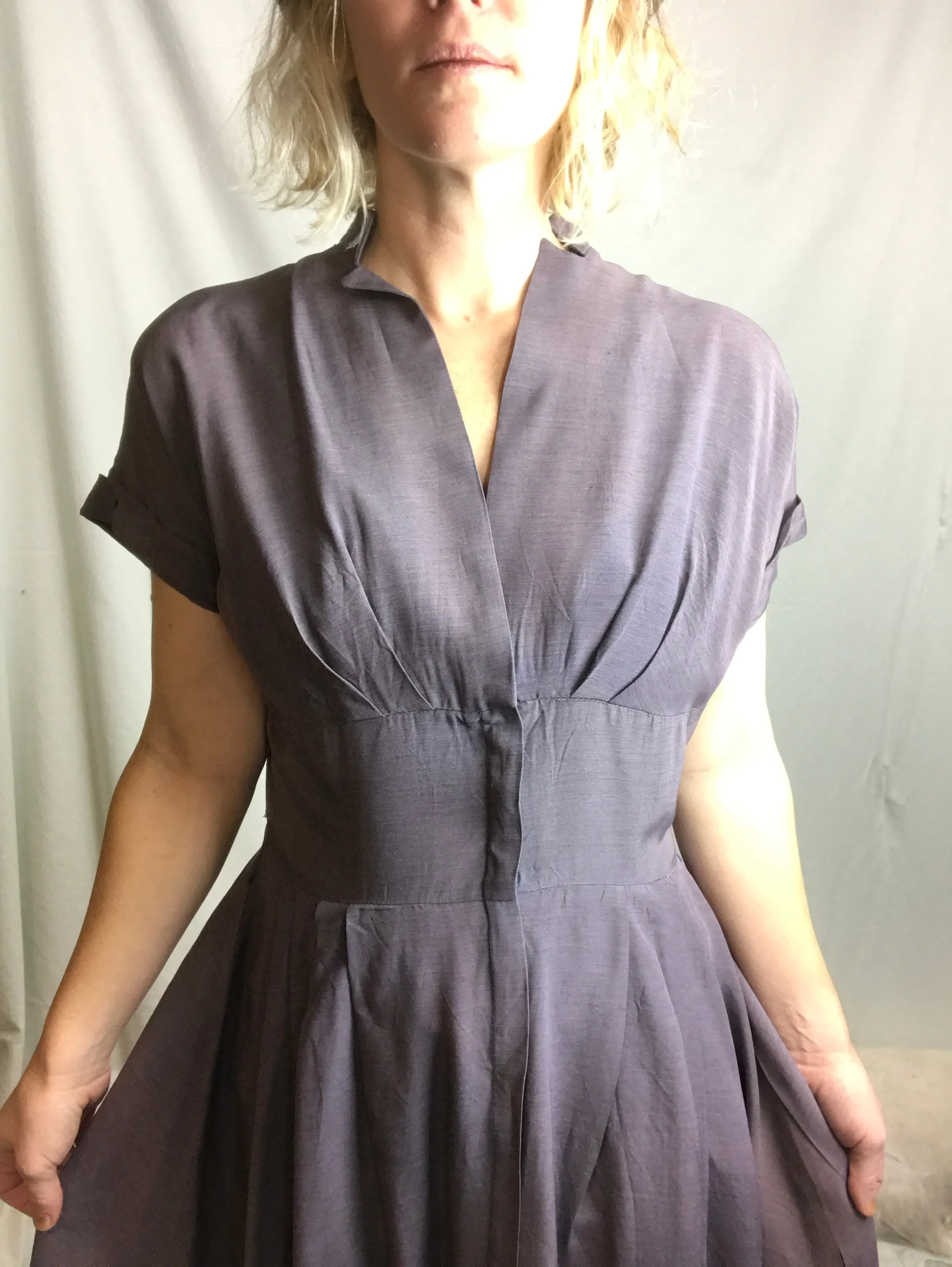 Vintage 1940s 1950s Swing Dress Late 40's early 50s Pinup Rockabilly Size M