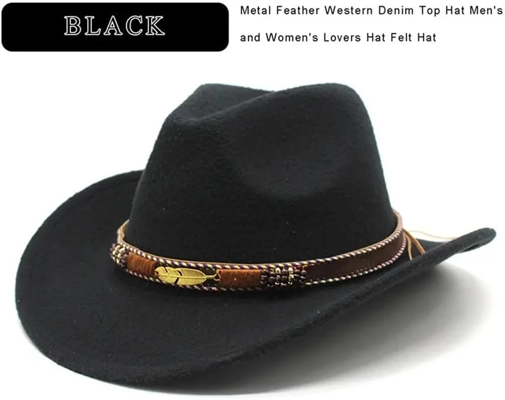 Vintage Wool Fedora Hat - Wide Brim Panama Style With Leather Band, Classic Retro Hat For Men Women