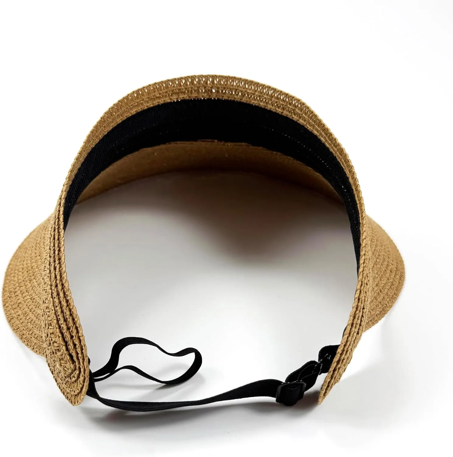 Women Foldable Sun Visor Hat Adjustable Straw Ponytail Summer Beach Cap UV Protection