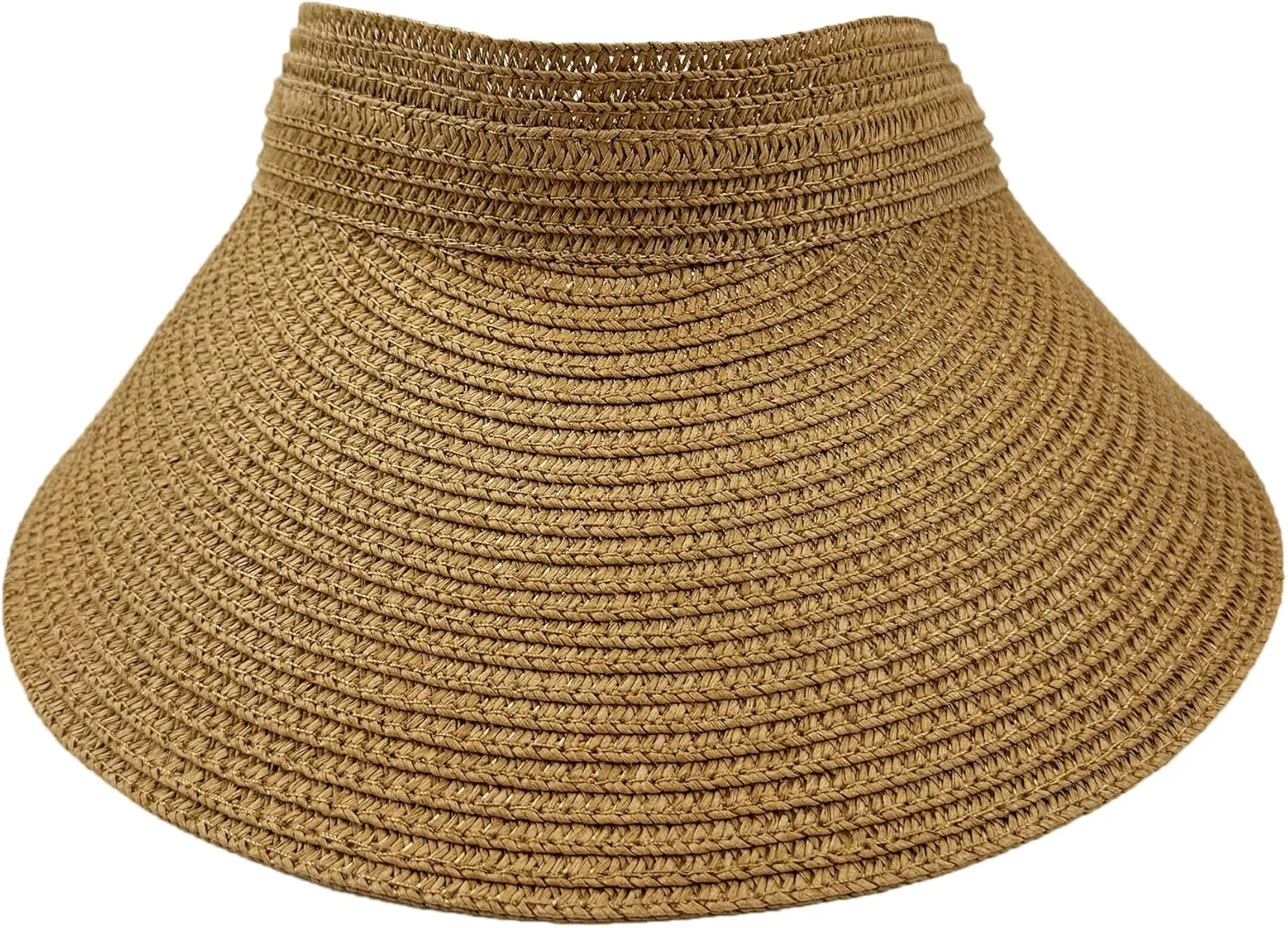 Women Foldable Sun Visor Hat Adjustable Straw Ponytail Summer Beach Cap UV Protection