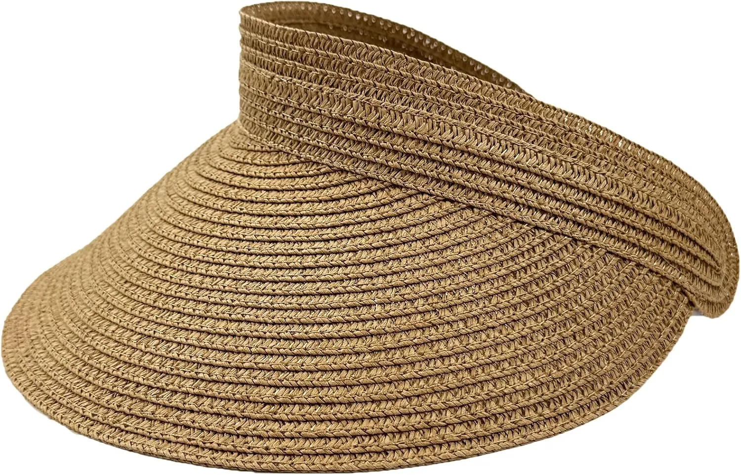 Women Foldable Sun Visor Hat Adjustable Straw Ponytail Summer Beach Cap UV Protection