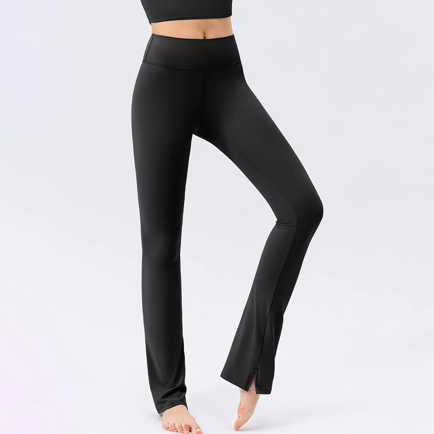 Women's Yoga Leggings High Waist Tummy Control Stright Leg Pants Soft Stretch Gym Workout Work Pants