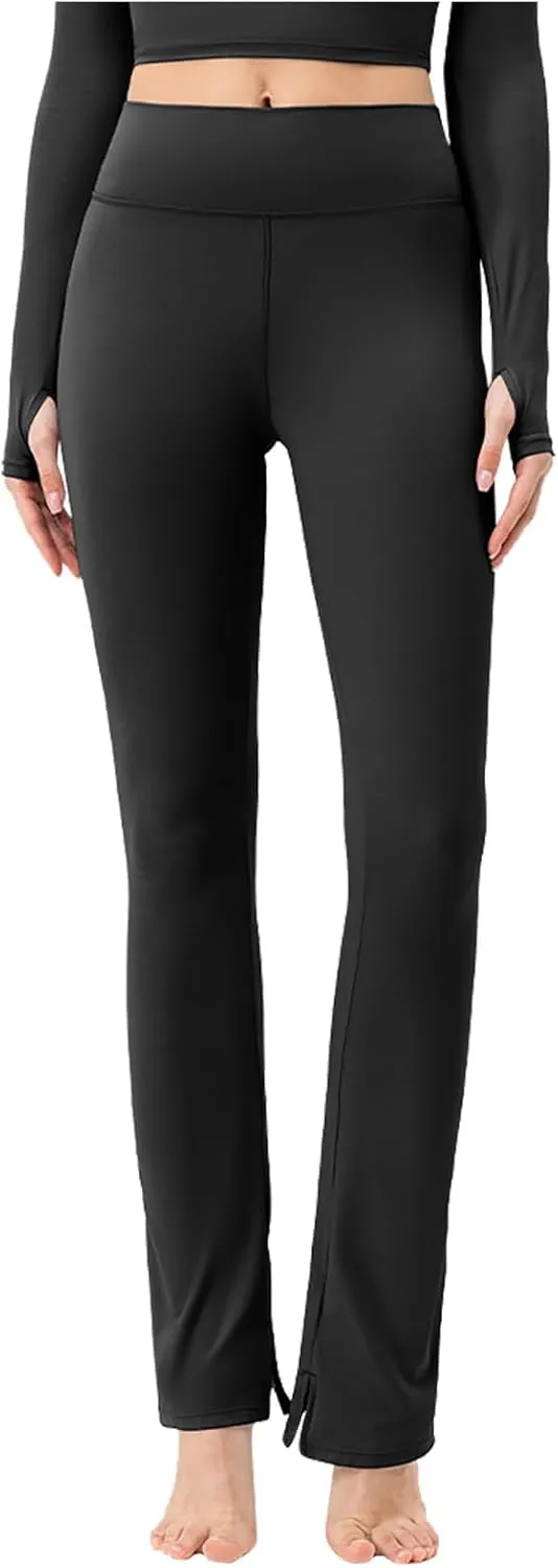 Women's Yoga Leggings High Waist Tummy Control Stright Leg Pants Soft Stretch Gym Workout Work Pants