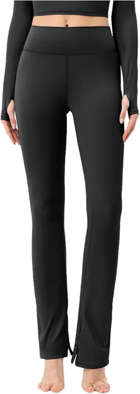Women's Yoga Leggings High Waist Tummy Control Stright Leg Pants Soft Stretch Gym Workout Work Pants