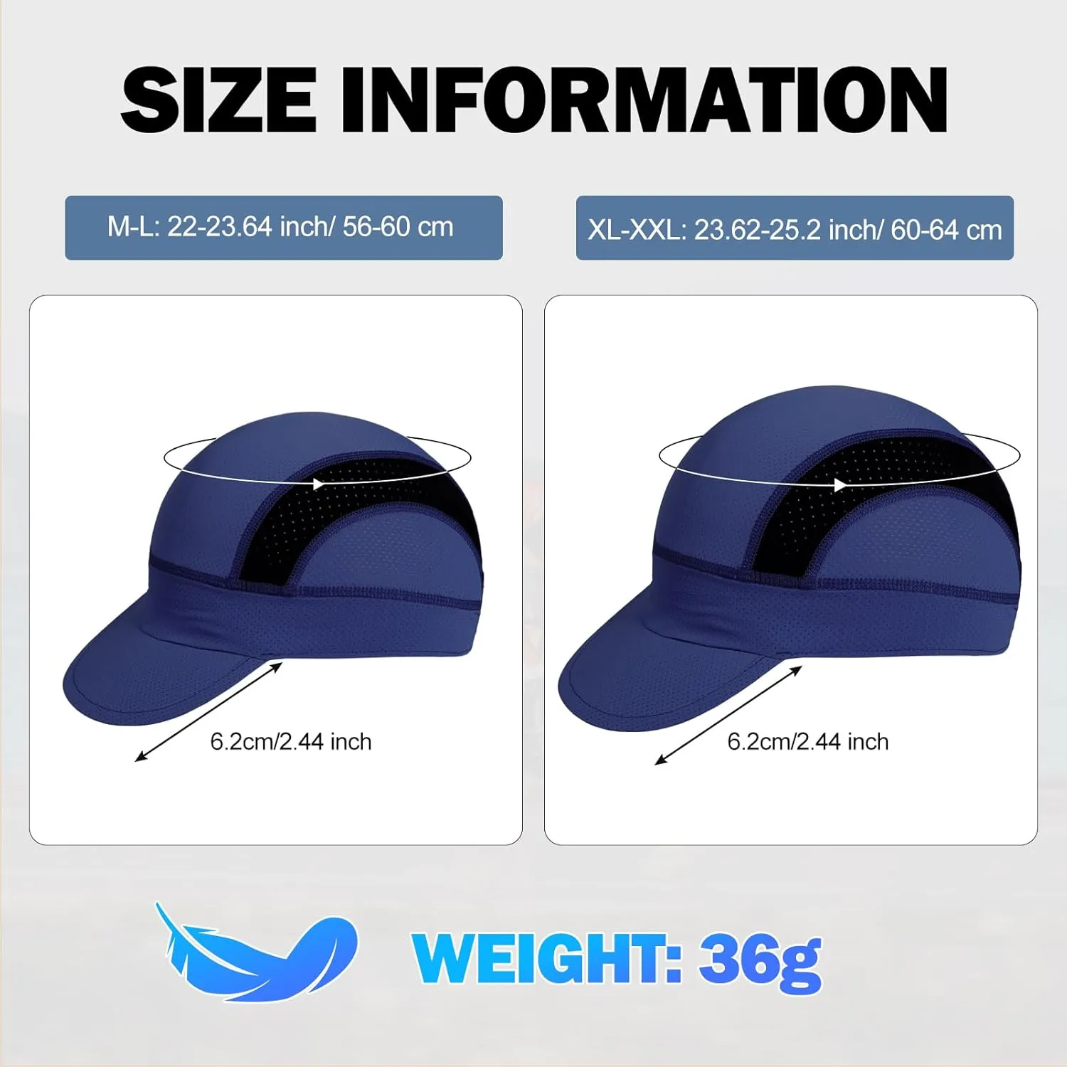 XXL Mesh Cycling Cap for Men Big Head Cooling Skull Cap Bike Hard Hat Liner with Sun Visor, Men Big Size Cycling Hat