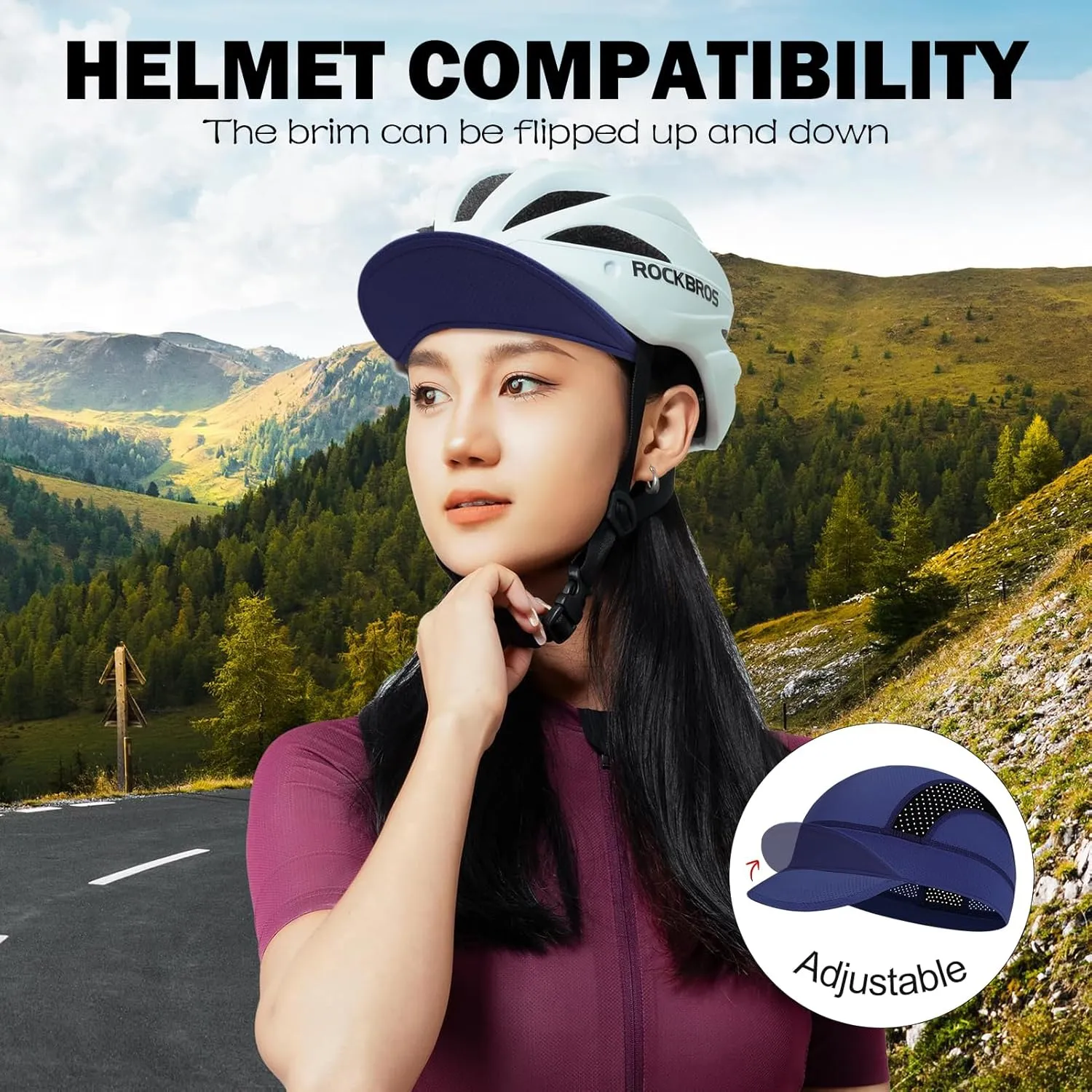 XXL Mesh Cycling Cap for Men Big Head Cooling Skull Cap Bike Hard Hat Liner with Sun Visor, Men Big Size Cycling Hat
