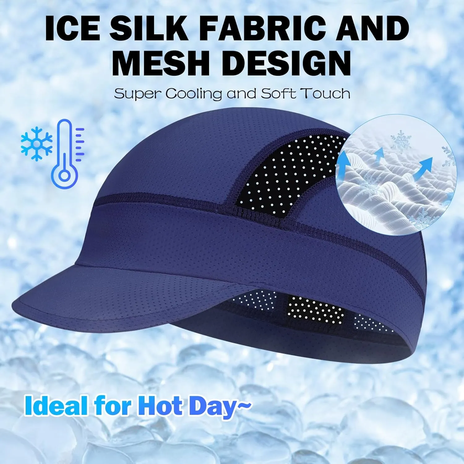 XXL Mesh Cycling Cap for Men Big Head Cooling Skull Cap Bike Hard Hat Liner with Sun Visor, Men Big Size Cycling Hat
