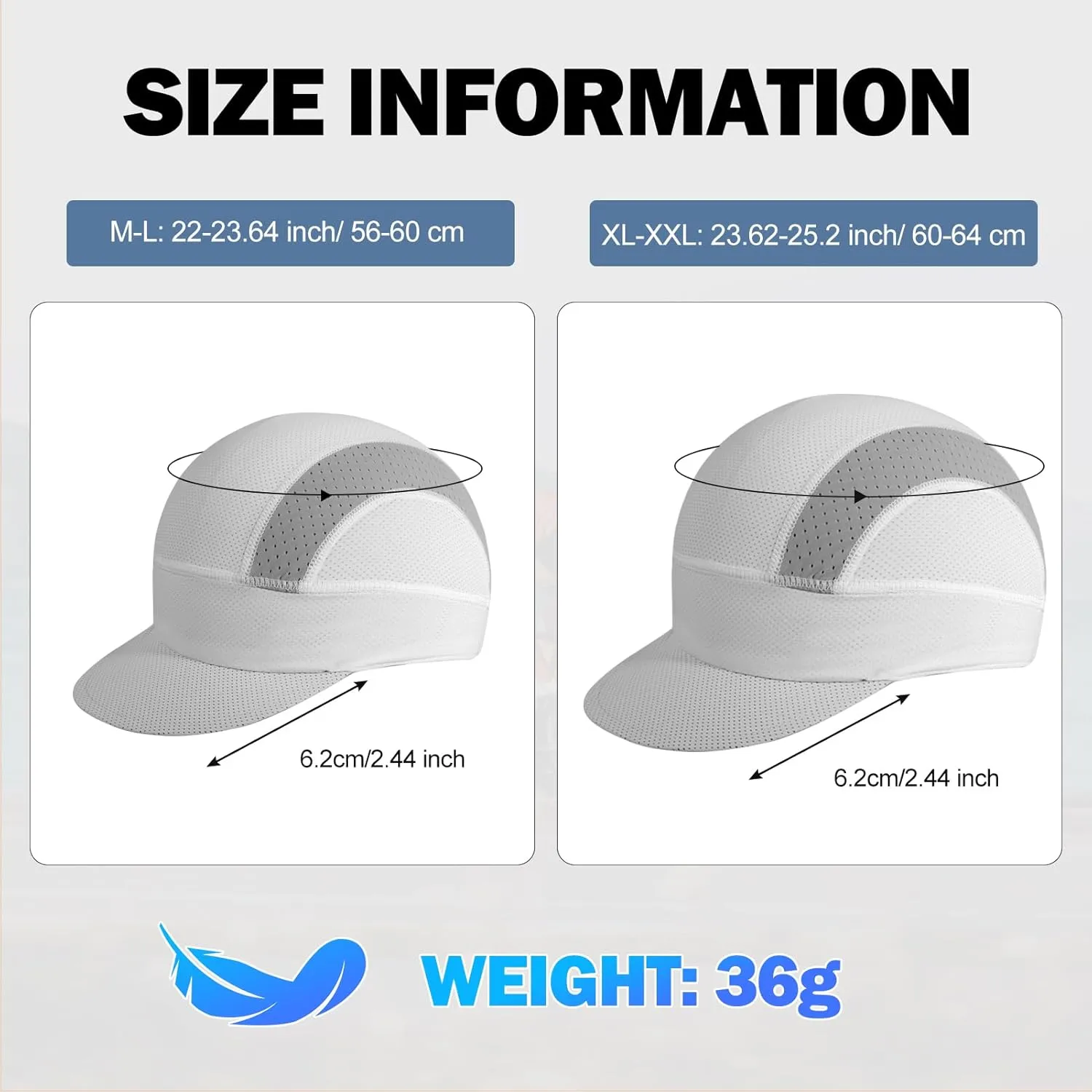 XXL Mesh Cycling Cap for Men Big Head Cooling Skull Cap Bike Hard Hat Liner with Sun Visor, Men Big Size Cycling Hat