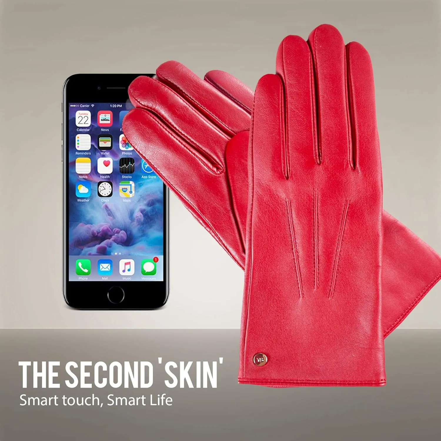 YISEVEN Women's Winter Genuine Leather Gloves Touchscreen Three Points