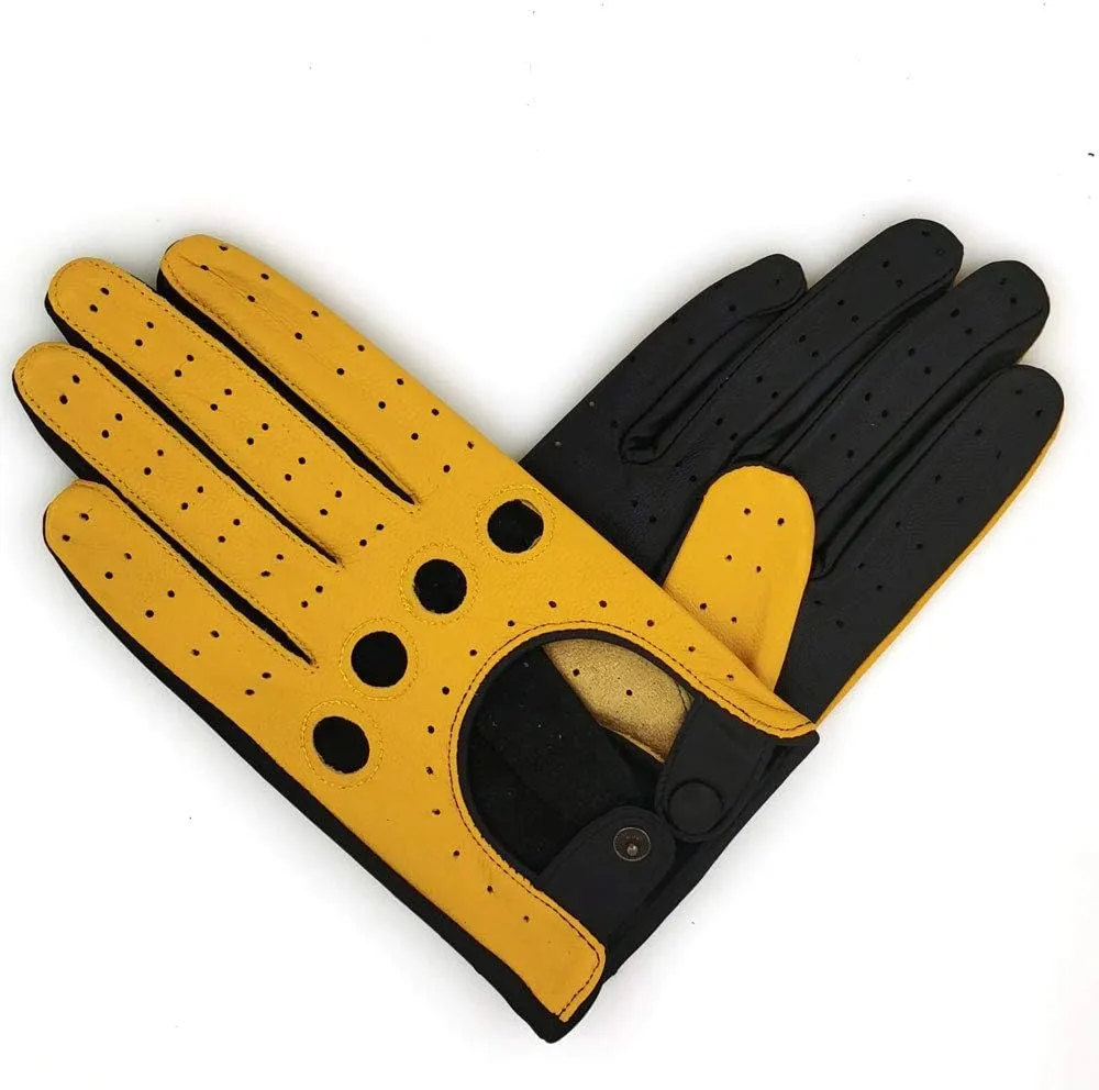 ZLUXURQ Womens Vintage TouchScreen Leather Driving Gloves Unlined -Soft And Thin Quality Italian Lambskin